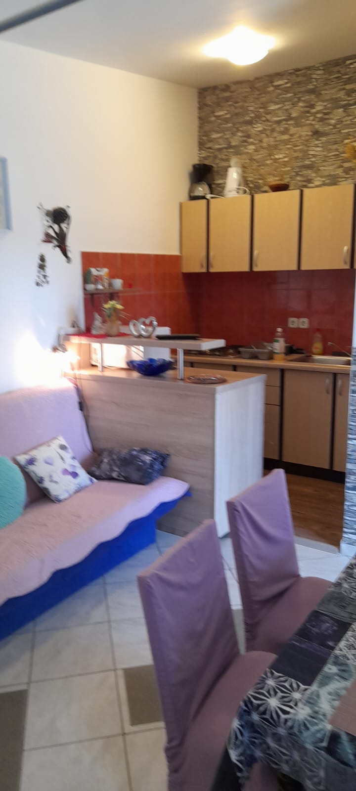 Plavi apartman - kuhinja i krevet